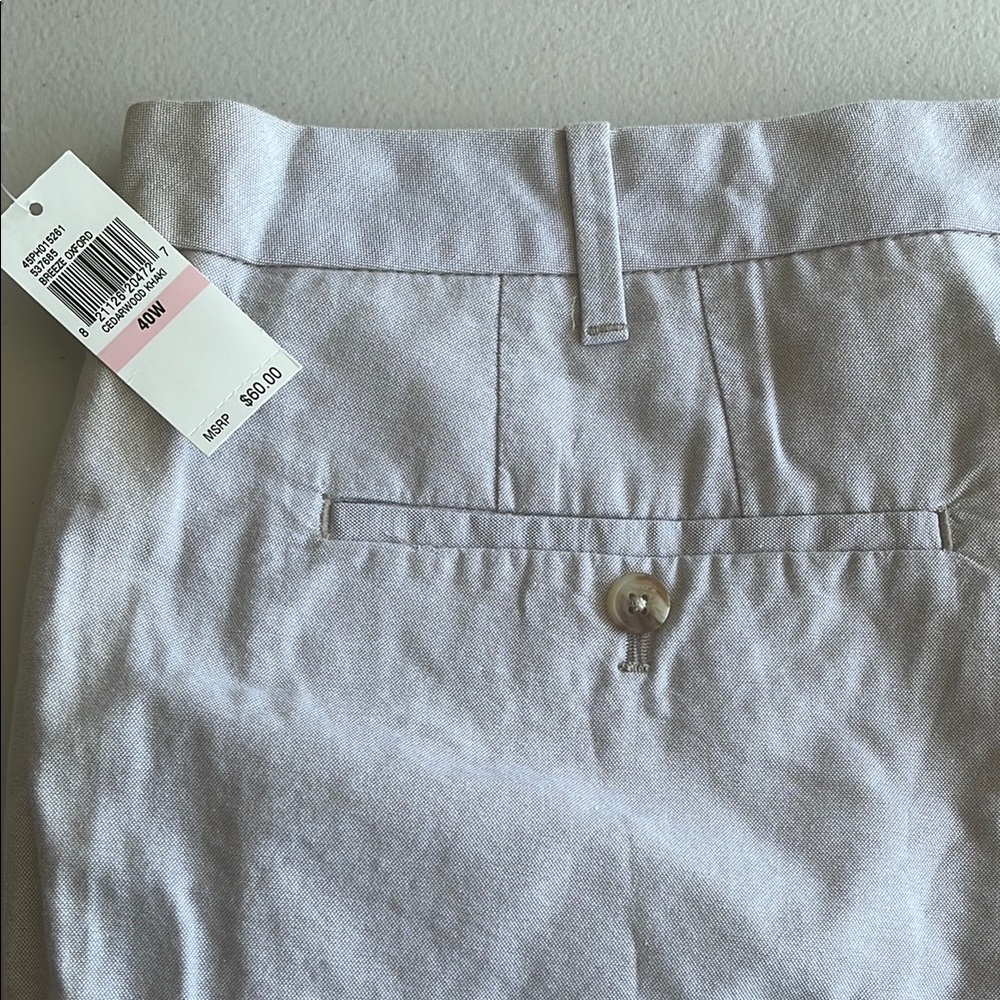 Izod Gray Flat Front Shorts Classic Style - Picture 7 of 7